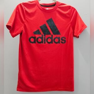 Adidas Kids Red and Black Logo Tee